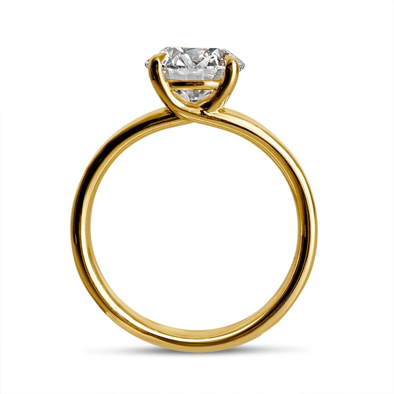 Split Shank Large Round Solitaire Diamond Engagement Ring view 5