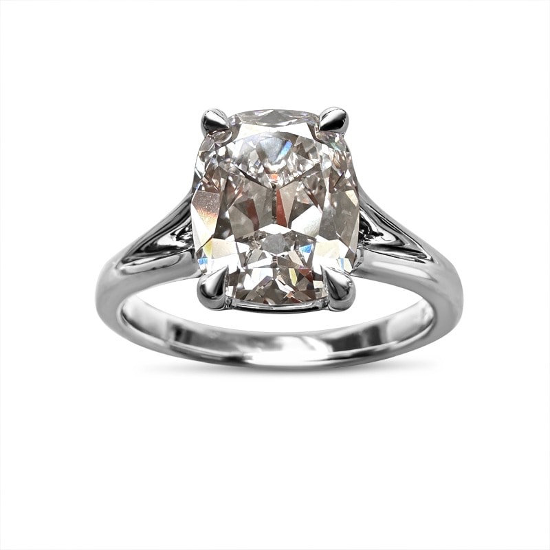 Split Shank Oval Cut Solitaire Diamond Engagement Ring view 3