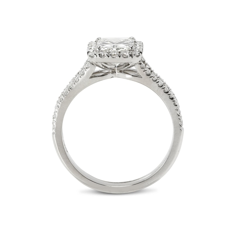 Split Shank Radiant Shape Halo Engagement Ring view 3