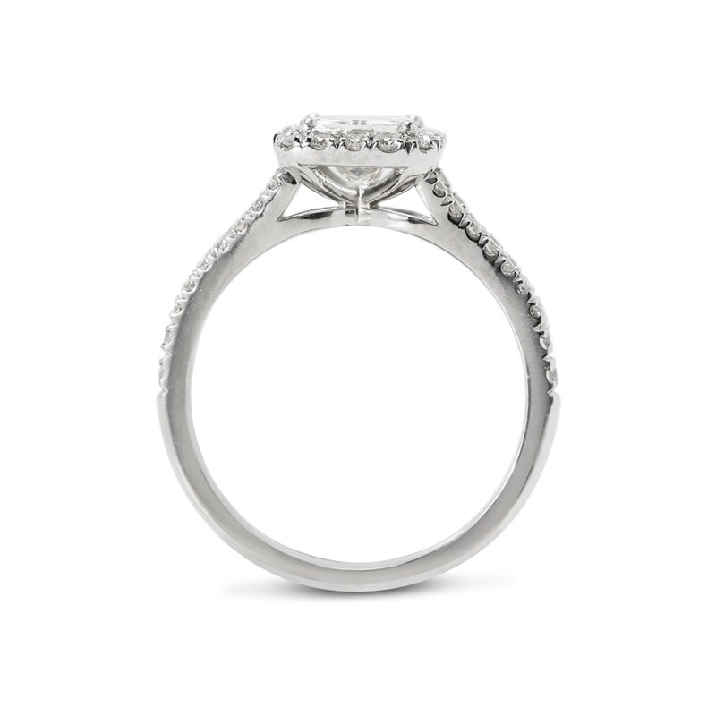 Split Shank Lab Grown Radiant Shape Halo Engagement Ring view 5