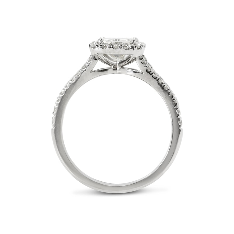 Split Shank Radiant Shape Halo Engagement Ring view 5