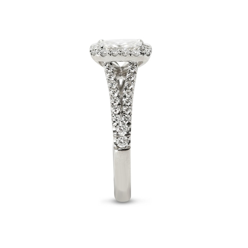 Split Shank Radiant Shape Halo Engagement Ring view 4