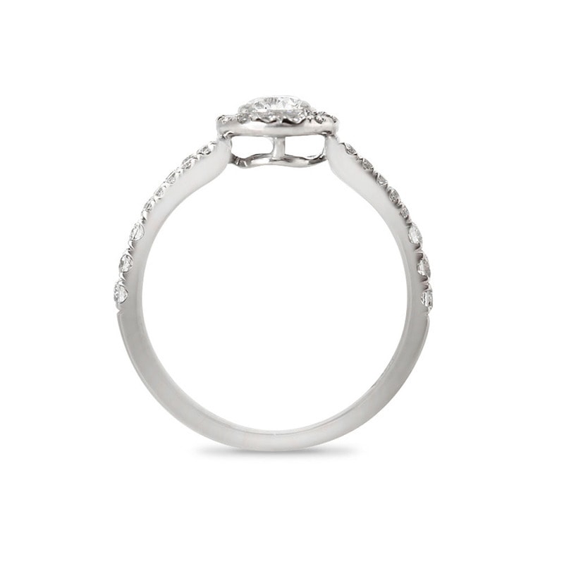 Split Shank Round Shape Lab Grown Diamond Halo Engagement Ring view 5
