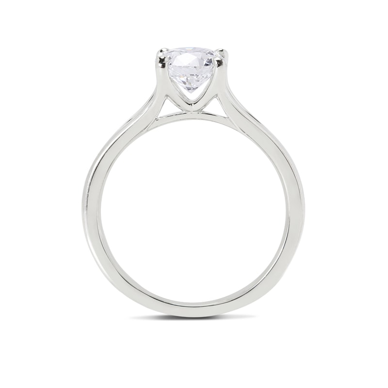 Split Shank Floating Round Shape Solitaire Diamond Engagement Ring view 5