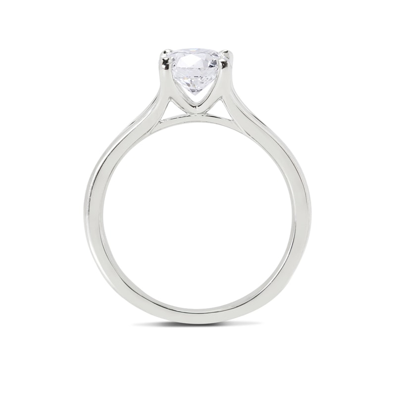 Split Shank Floating Round Shape Solitaire Lab Grown Diamond Engagement Ring view 5