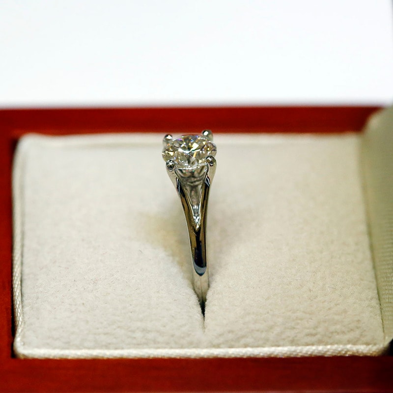 Split Shank Floating Round Shape Solitaire Lab Grown Diamond Engagement Ring view 7