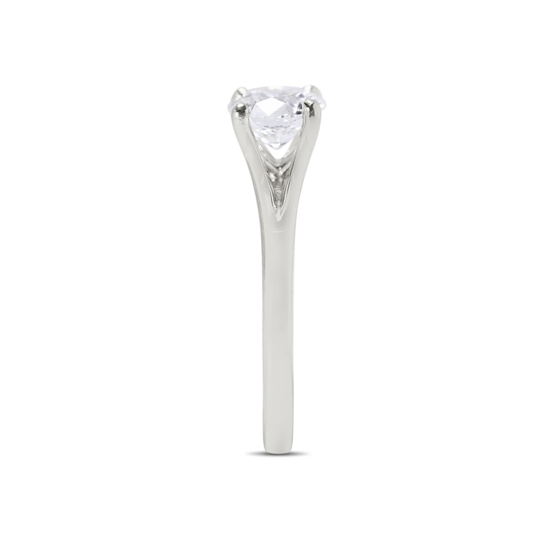 Split Shank Floating Round Shape Solitaire Diamond Engagement Ring view 4
