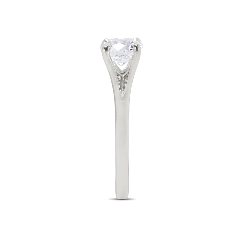 Split Shank Floating Round Shape Solitaire Lab Grown Diamond Engagement Ring view 4