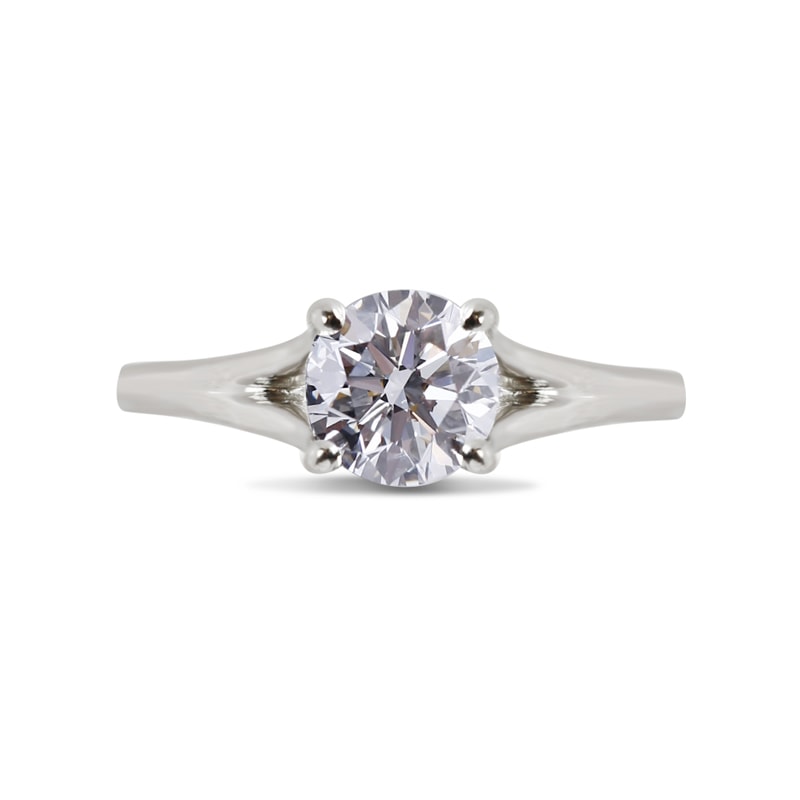 Split Shank Floating Round Shape Solitaire Lab Grown Diamond Engagement Ring view 1