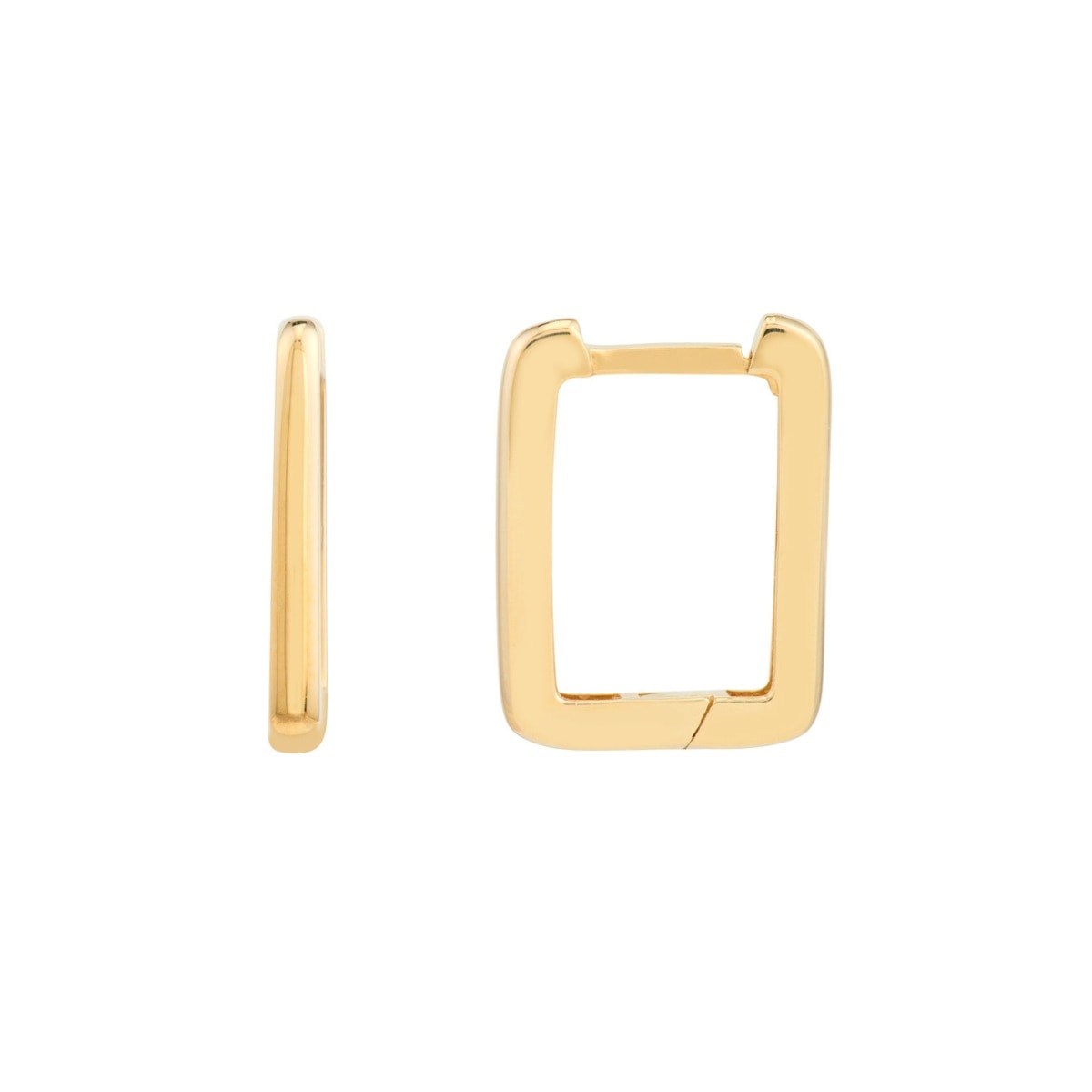 Square Frame Paper Clip Gold Earrings view 1
