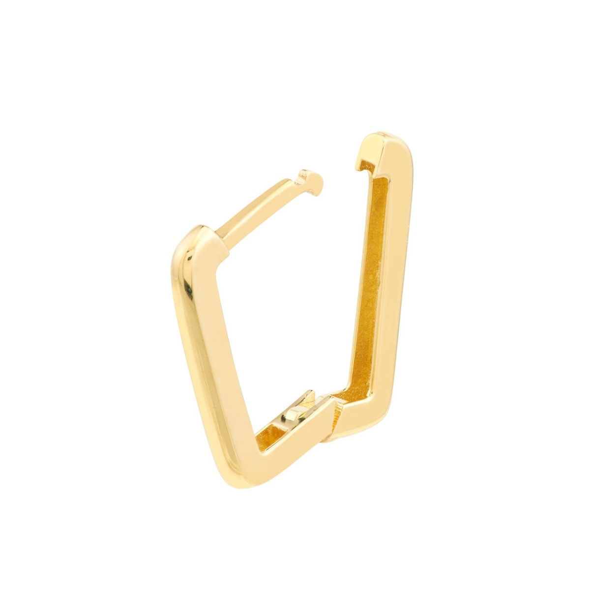 Square Frame Paper Clip Gold Earrings view 4