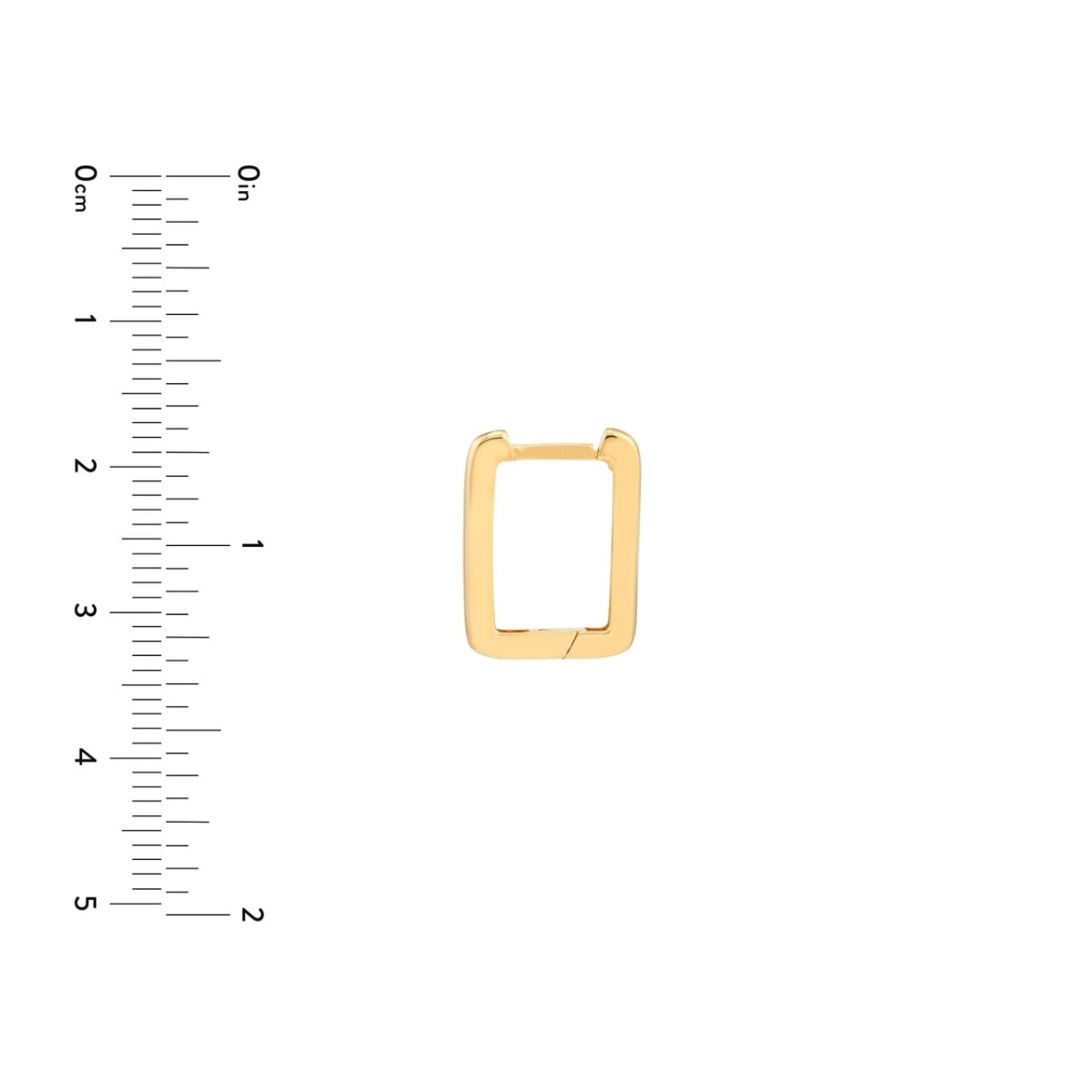 Square Frame Paper Clip Gold Earrings view 5