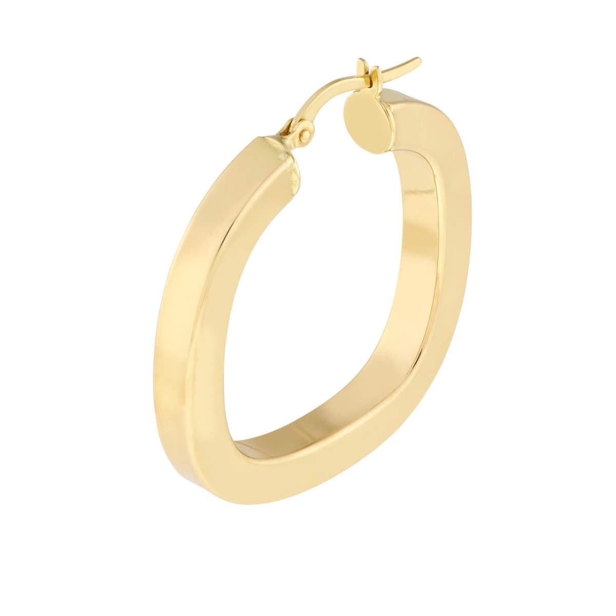Square Polished Gold Hoop Earrings view 4
