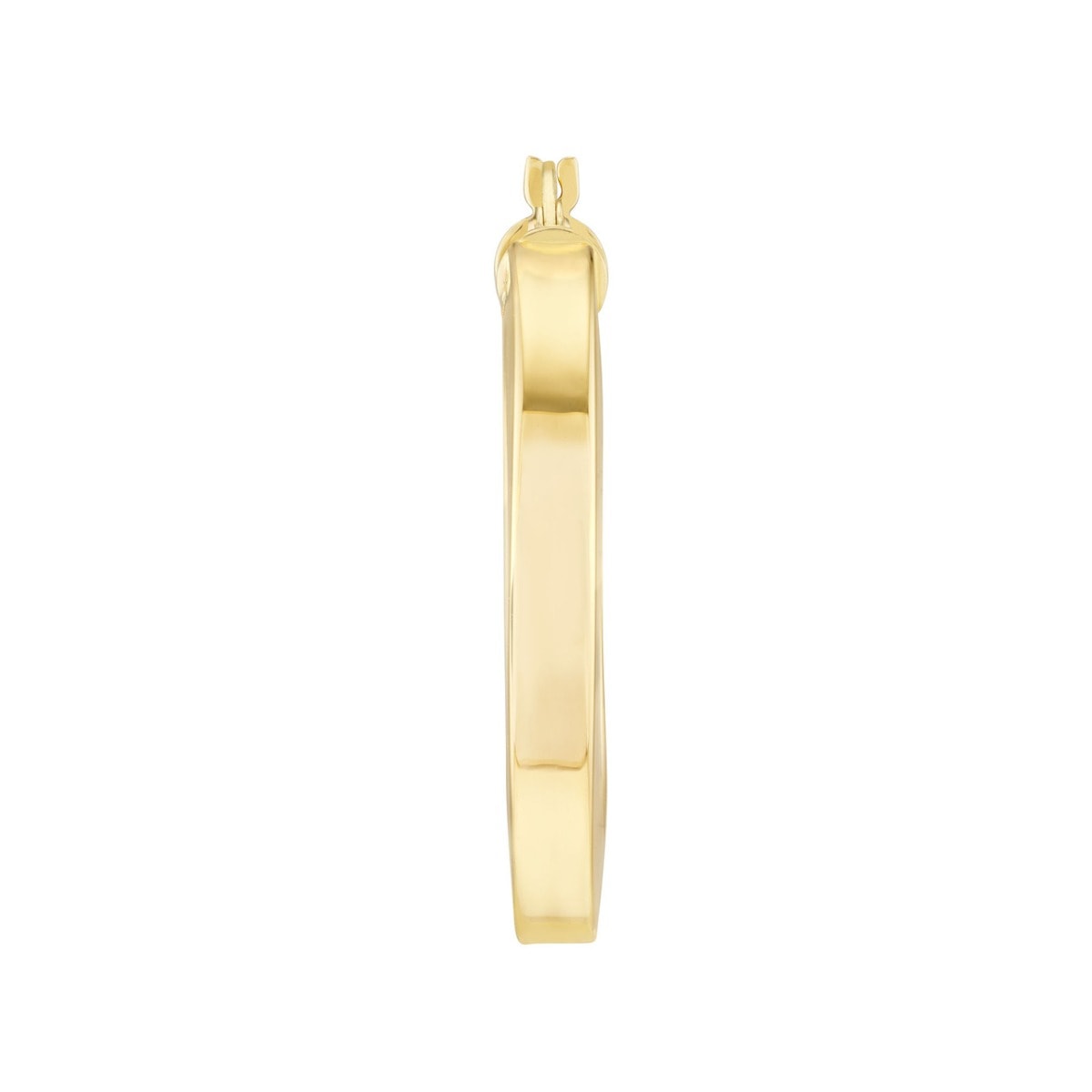 Square Polished Gold Hoop Earrings view 3