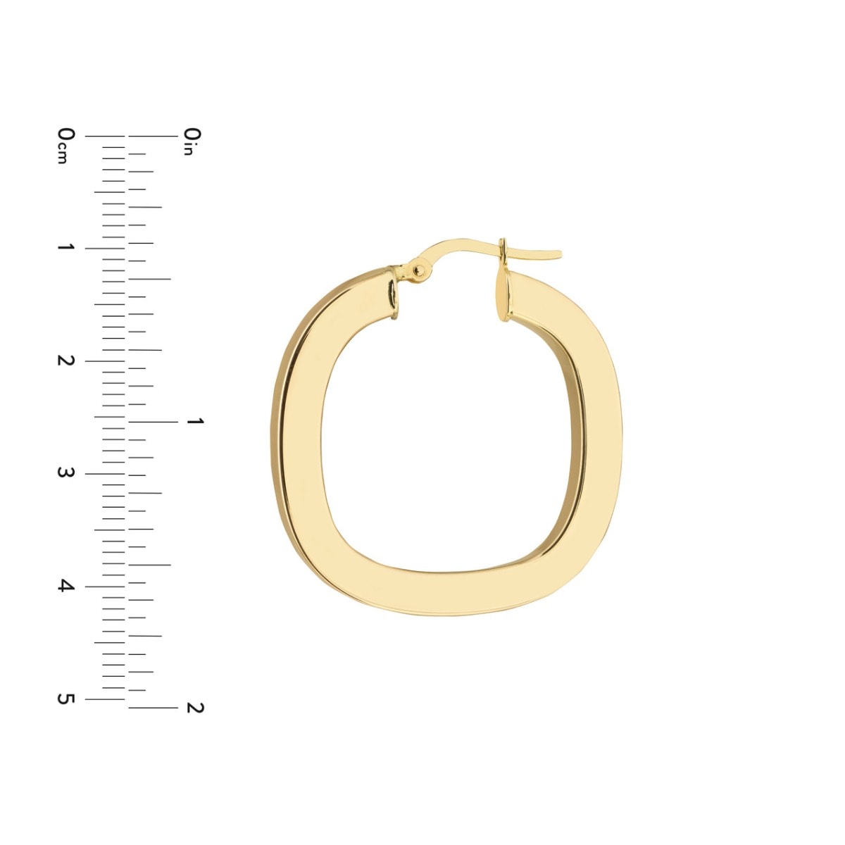 Square Polished Gold Hoop Earrings view 5