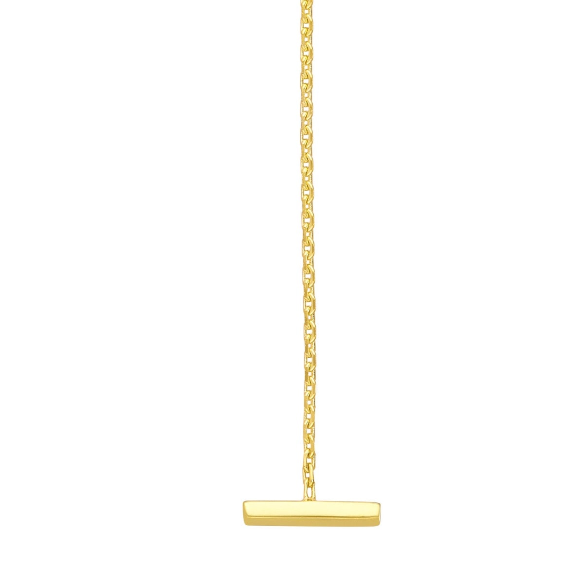 Gold Staple Bar Threader Earrings view 2