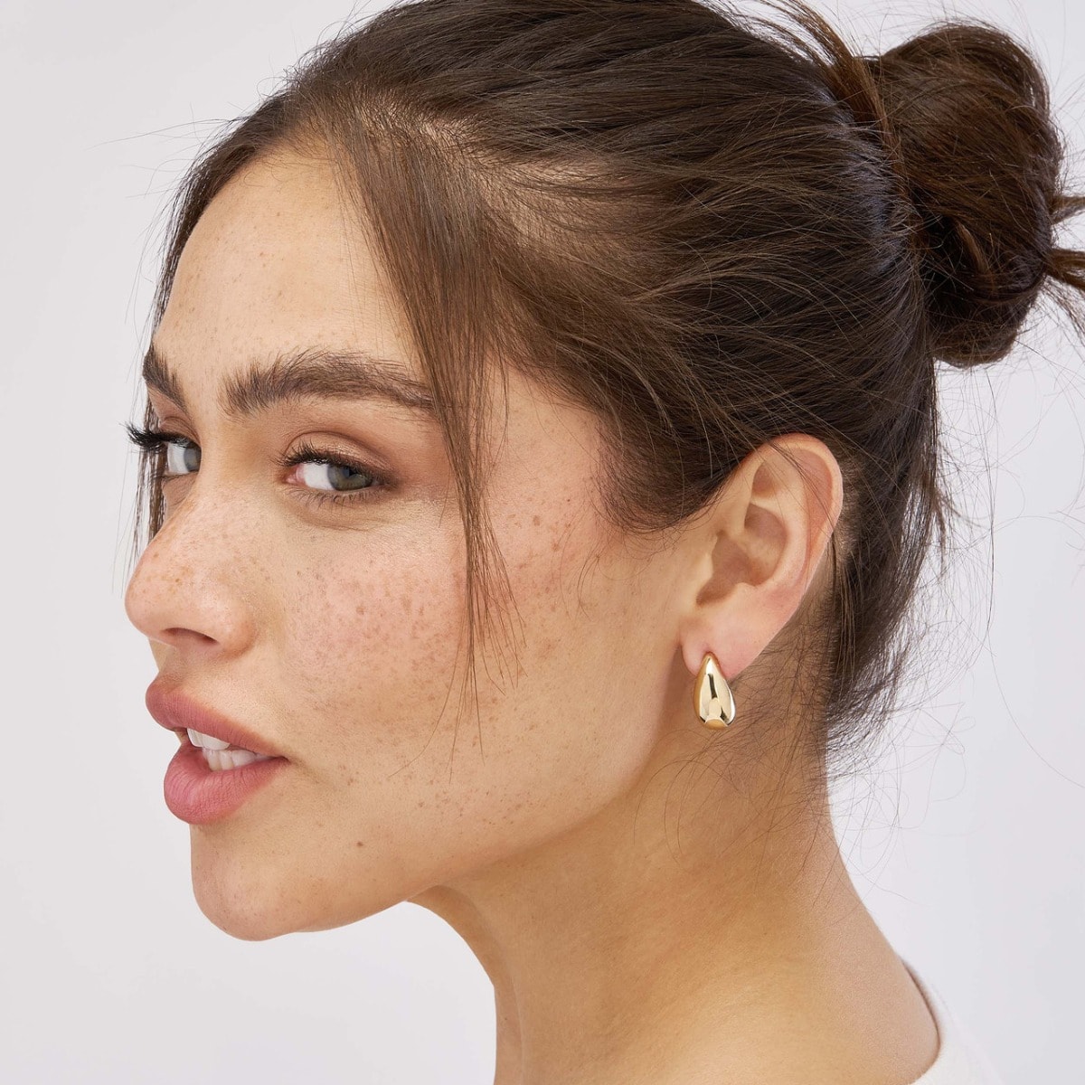 Golden Teardrop Earrings view 2