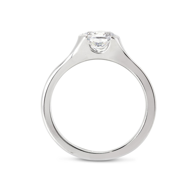 Tension Solitaire Round Diamond Engagement Ring view 5
