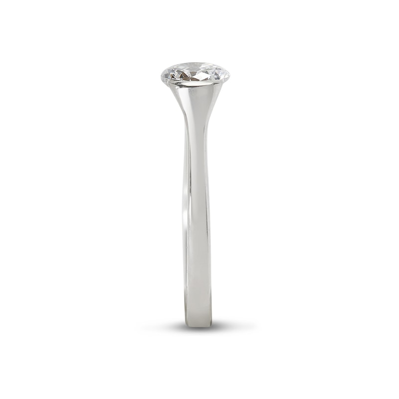 Tension Solitaire Round Diamond Engagement Ring view 4