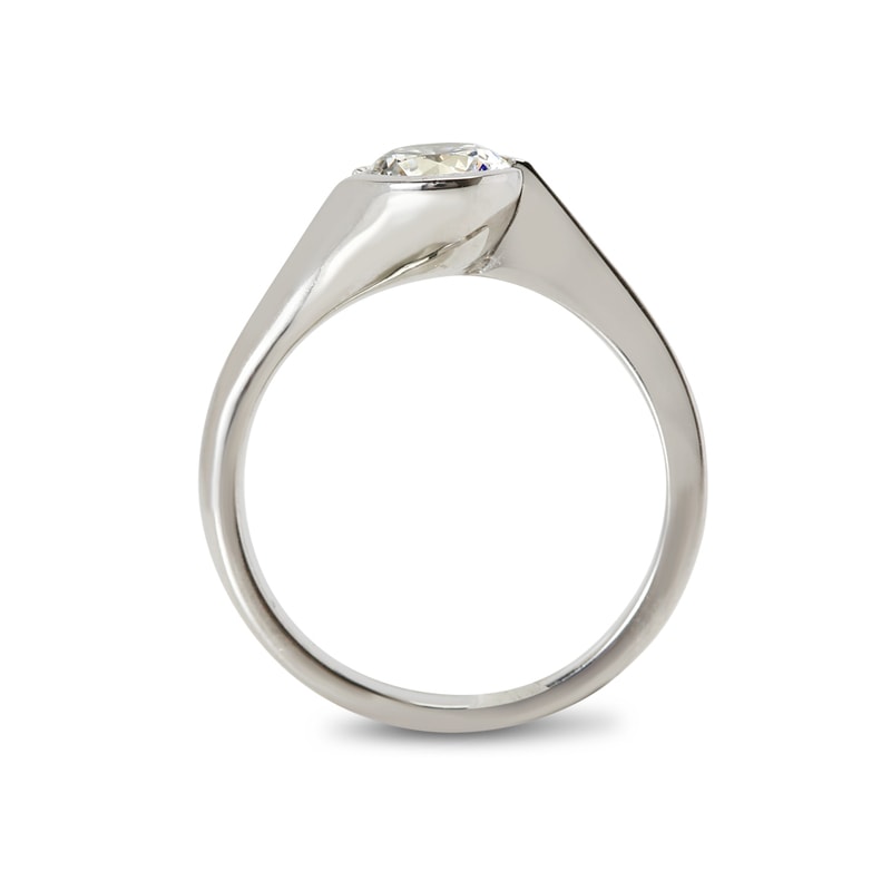 Tension Twist Solitaire Round Diamond Engagement Ring view 5