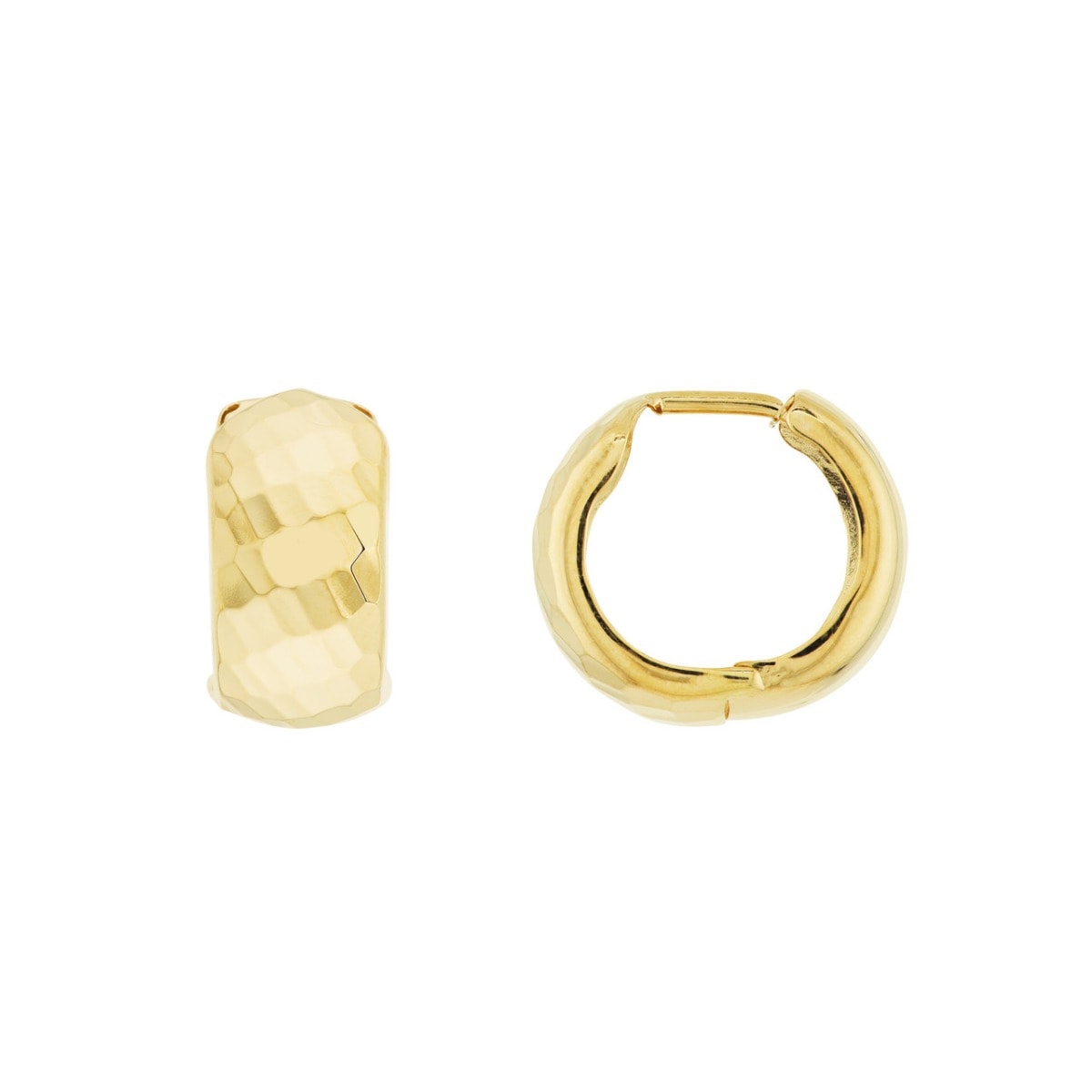 Hammered Gold Huggies view 1