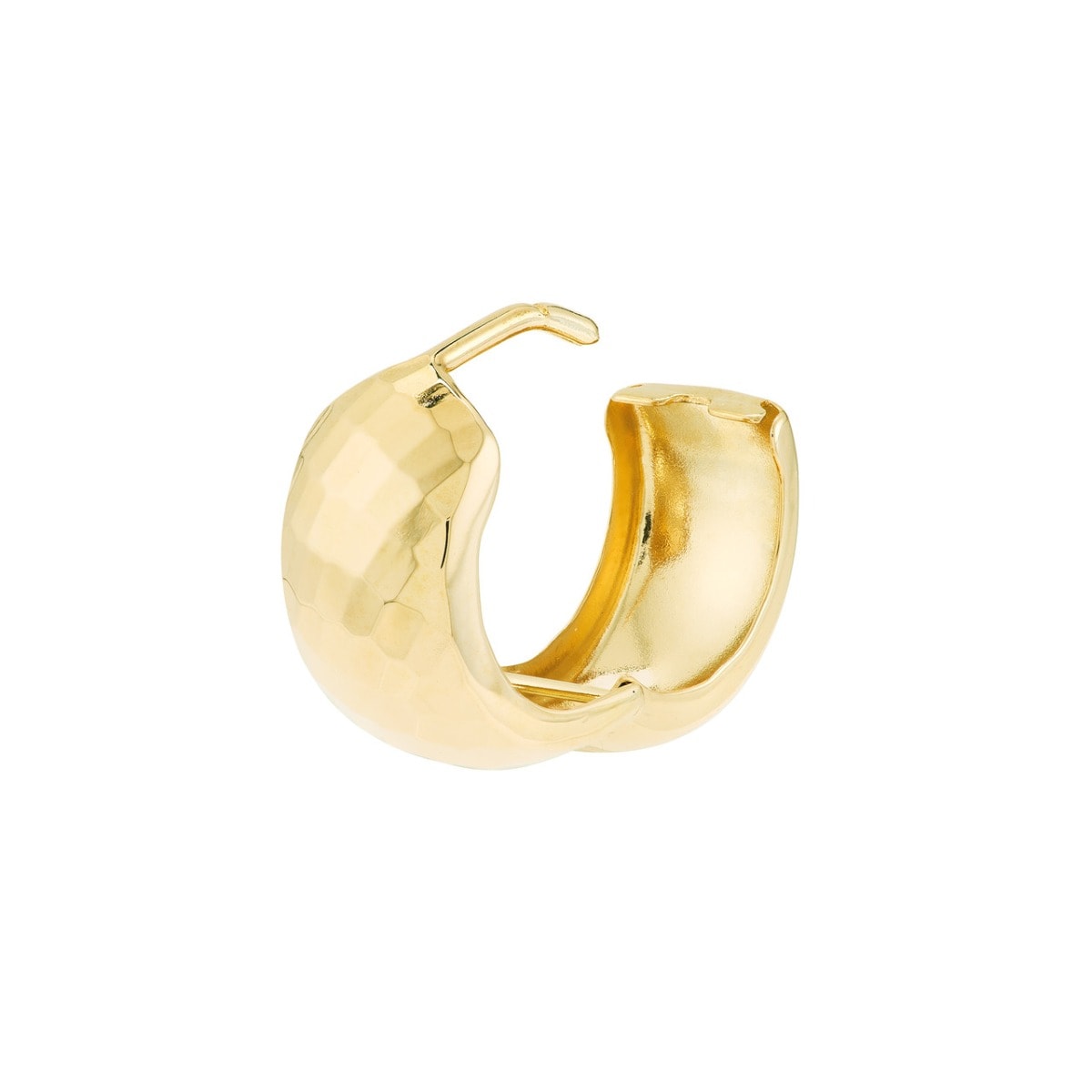 Hammered Gold Huggies view 3