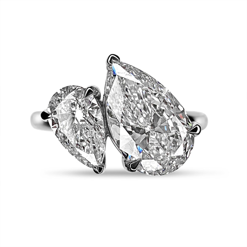 Toi et Moi Pear Shaped Engagement Ring