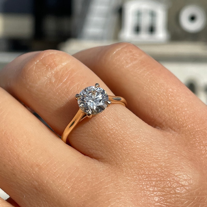 Traditional Four Claw Solitaire Diamond Engagement Ring view 7