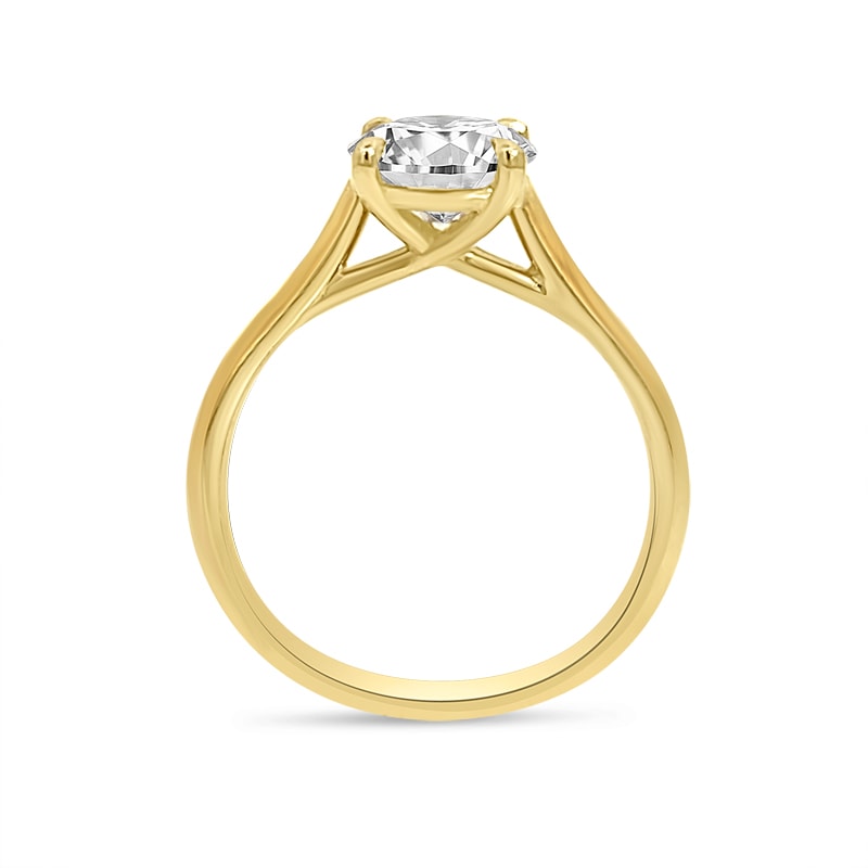 Traditional Four Claw Solitaire Diamond Engagement Ring view 5