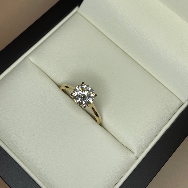 Traditional Four Claw Solitaire Diamond Engagement Ring view 6