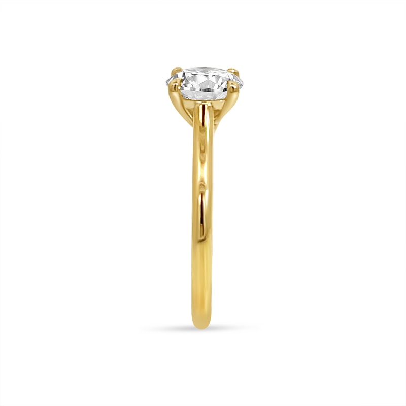 Traditional Four Claw Solitaire Diamond Engagement Ring view 4