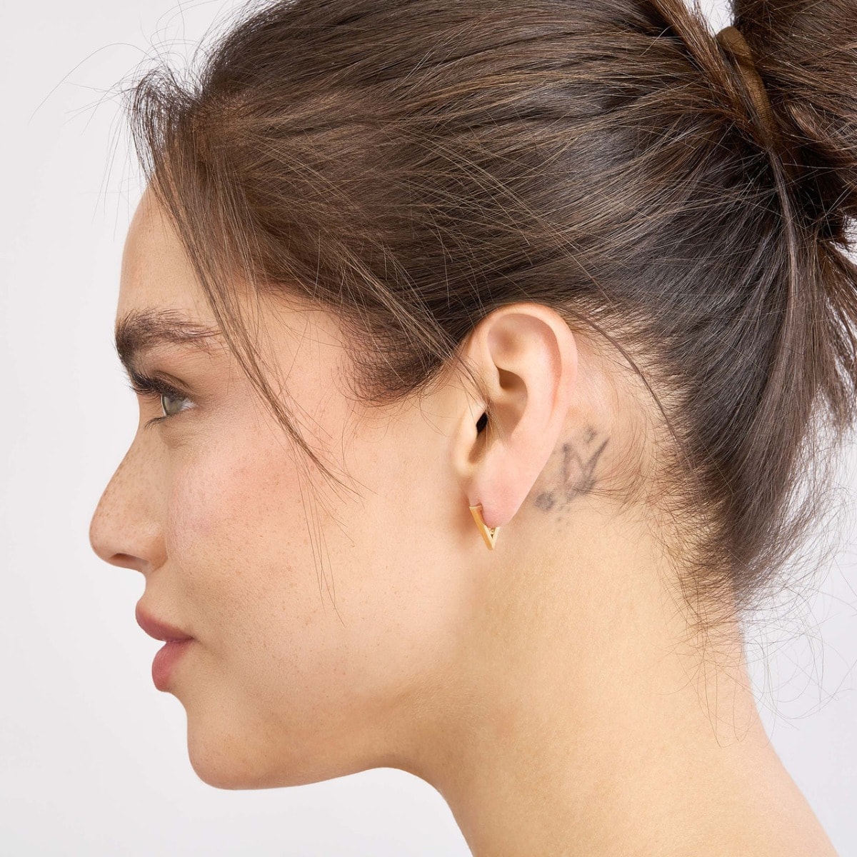 Triangle Mini Hoop Earrings view 2