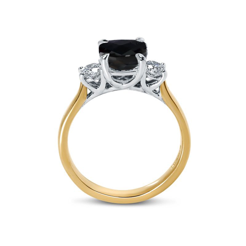 Trilogy Black Cushion Diamond Engagement Ring view 3