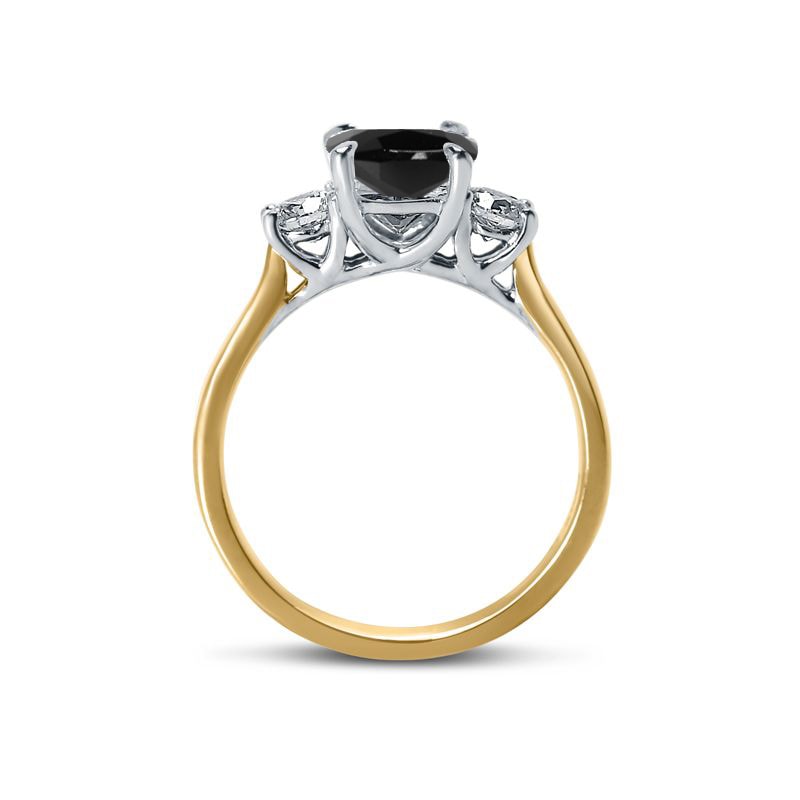 Trilogy Black Cushion Diamond Engagement Ring view 5