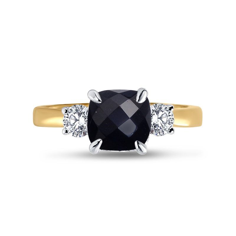 Trilogy Black Cushion Diamond Engagement Ring view 1