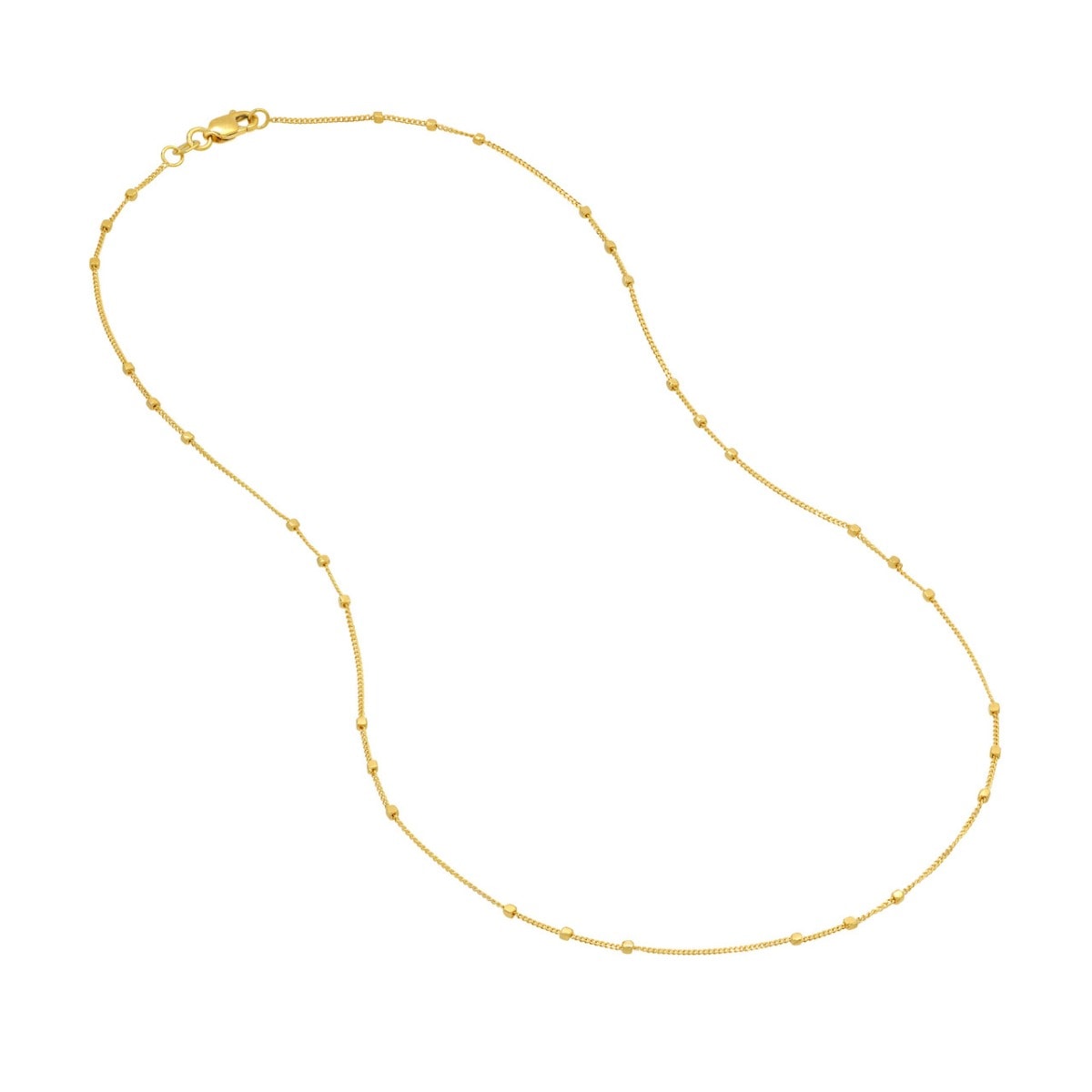 Triple Gold Bead Saturn Chain with Lobster Lock view 2