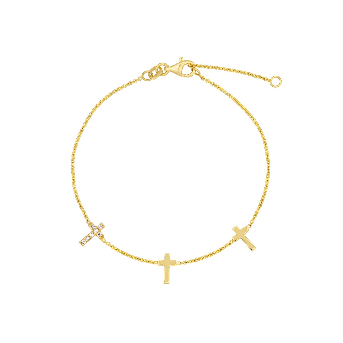 Triple Cross with Diamond Bracelet view 1