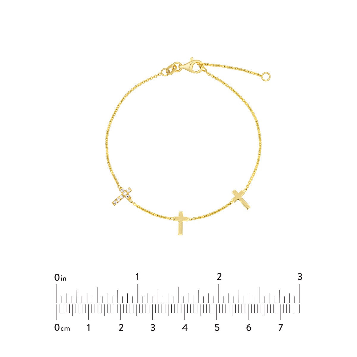 Triple Cross with Diamond Bracelet view 5