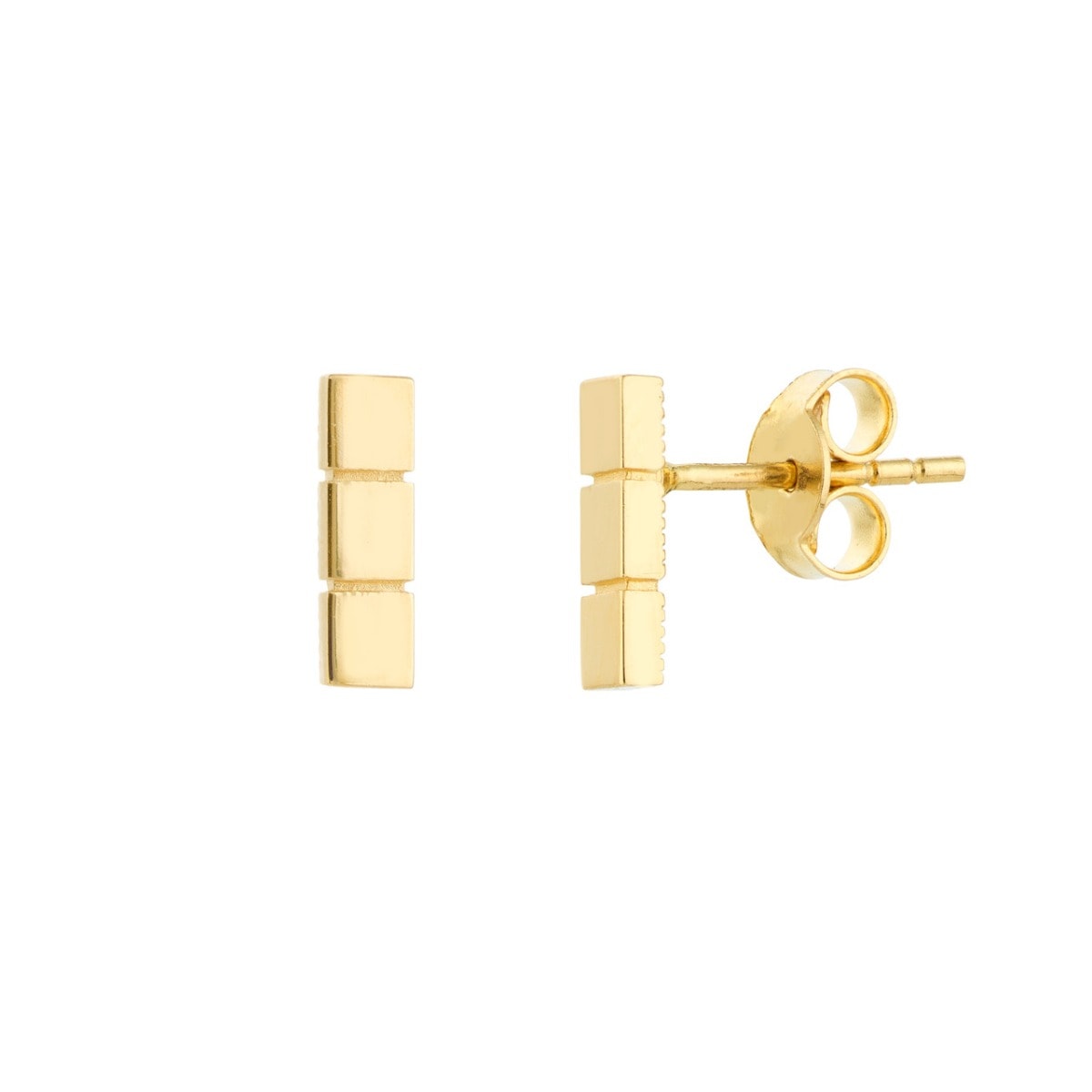 Threefold Gold Studs view 1