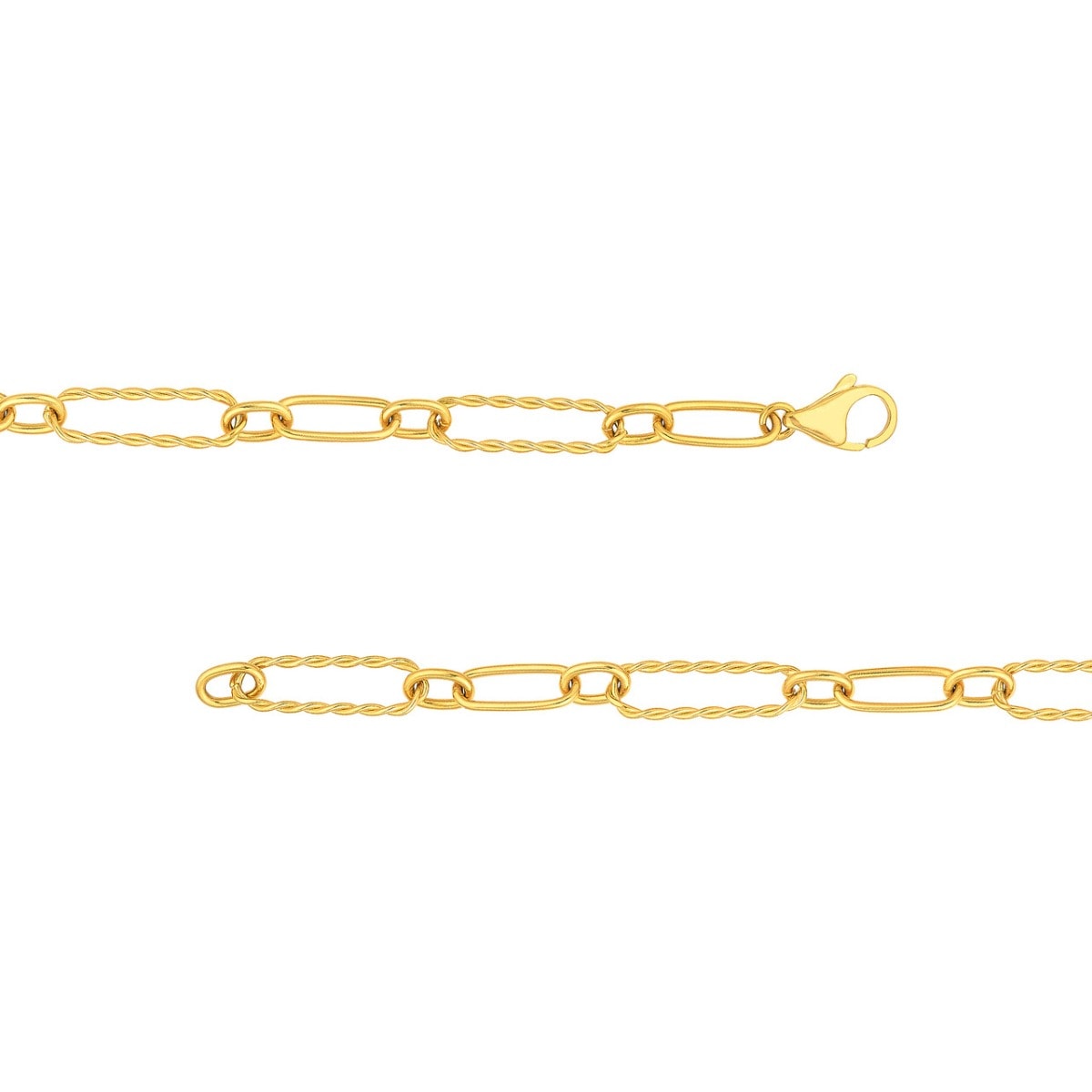Twist and Polished Oval Link Necklace view 4