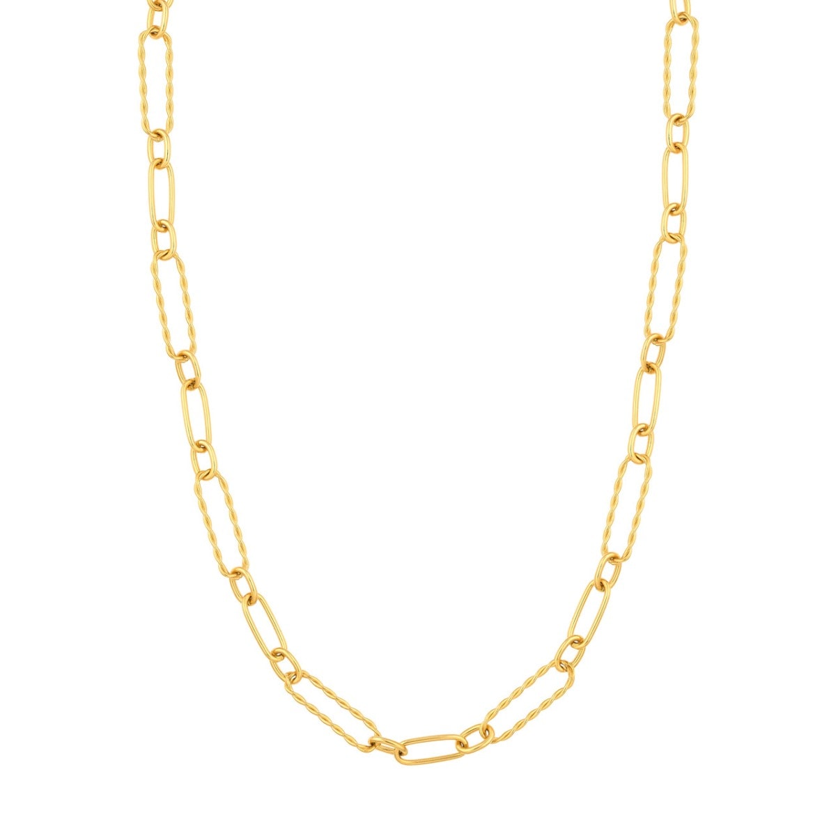 Twist and Polished Oval Link Necklace view 1