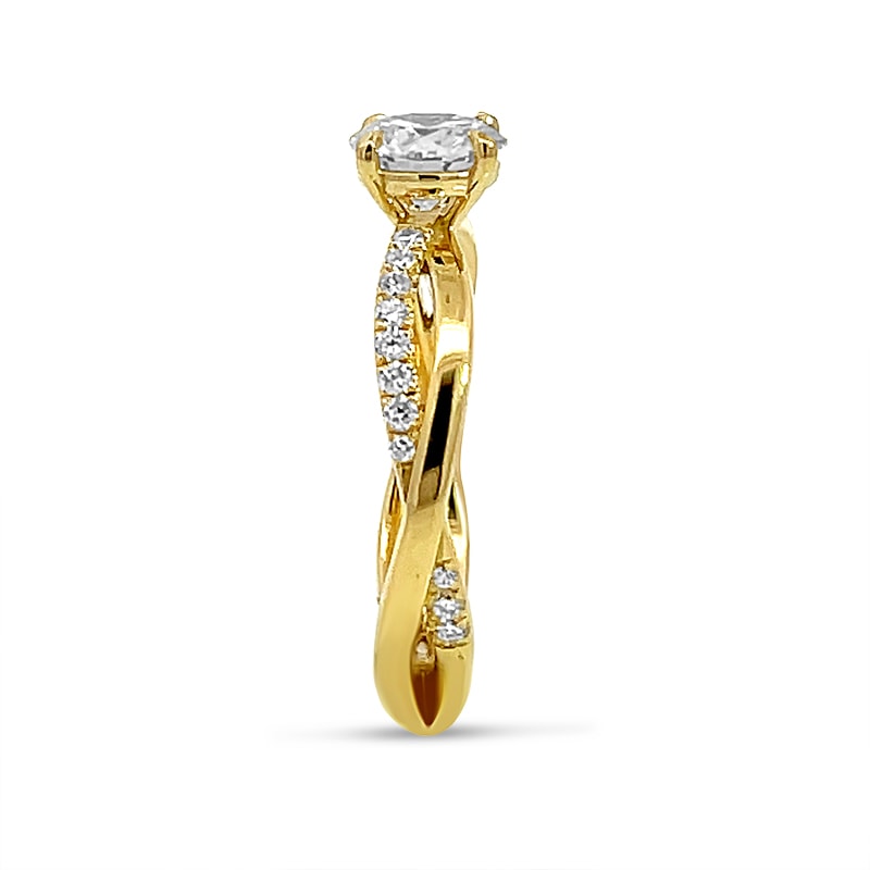 Twist Braided Round Shape Lab Grown Diamond Engagement Ring view 4