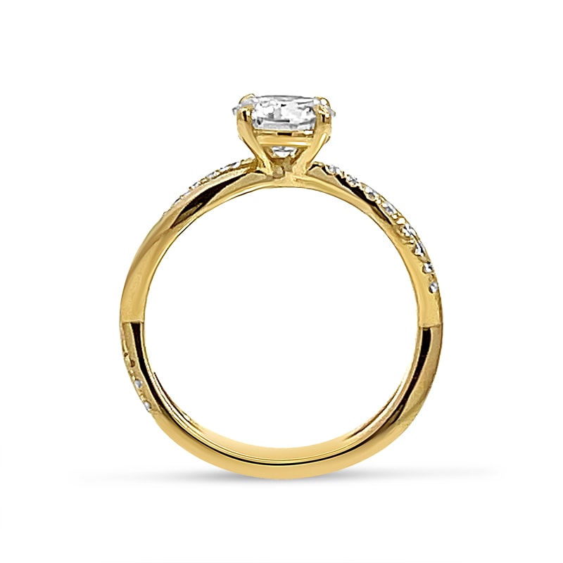 Twist Braided Round Shape Lab Grown Diamond Engagement Ring view 3