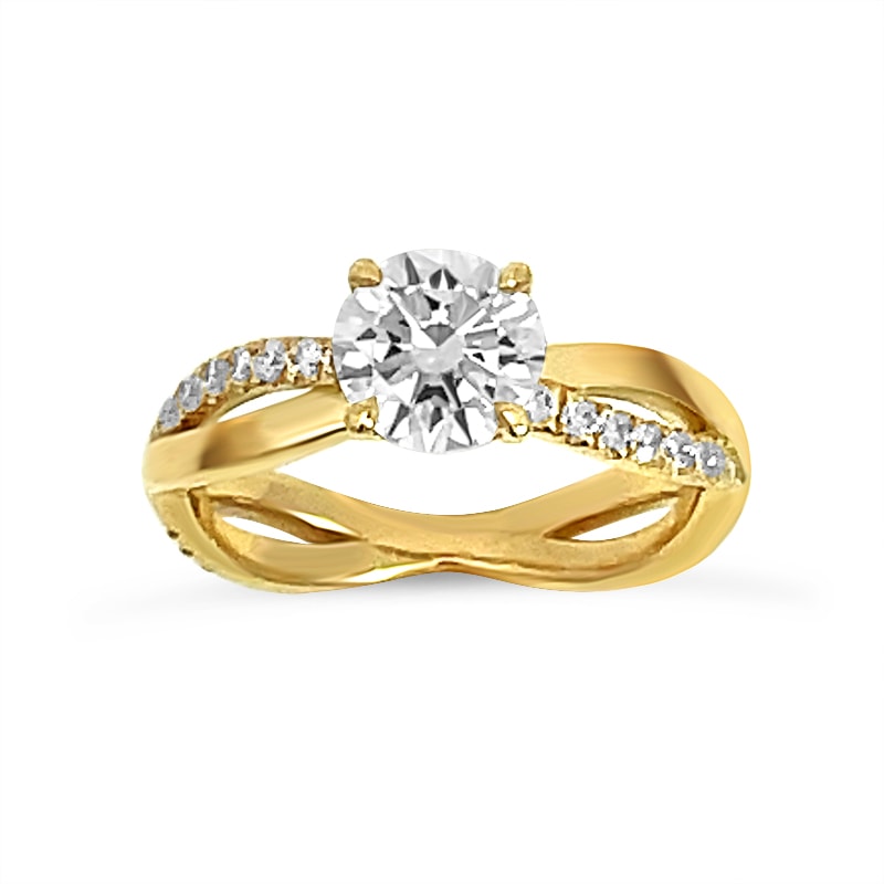 Twist Braided Round Shape Lab Grown Diamond Engagement Ring view 5