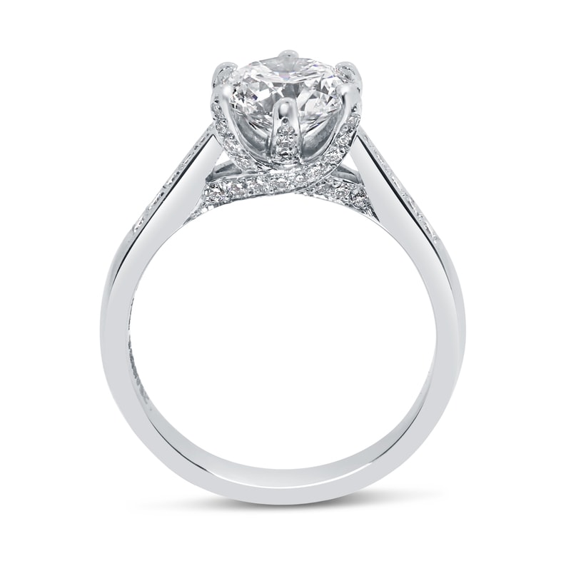 Twist Bridge Set Round Shape Lab Grown Diamond Engagement Ring view 3