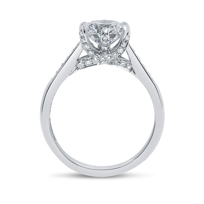 Twist Bridge Set Round Shape Lab Grown Diamond Engagement Ring view 5