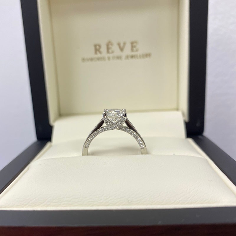 Twist Bridge Set Round Shape Lab Grown Diamond Engagement Ring view 6