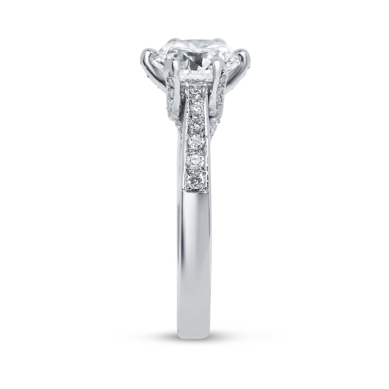 Twist Bridge Set Round Shape Lab Grown Diamond Engagement Ring view 4