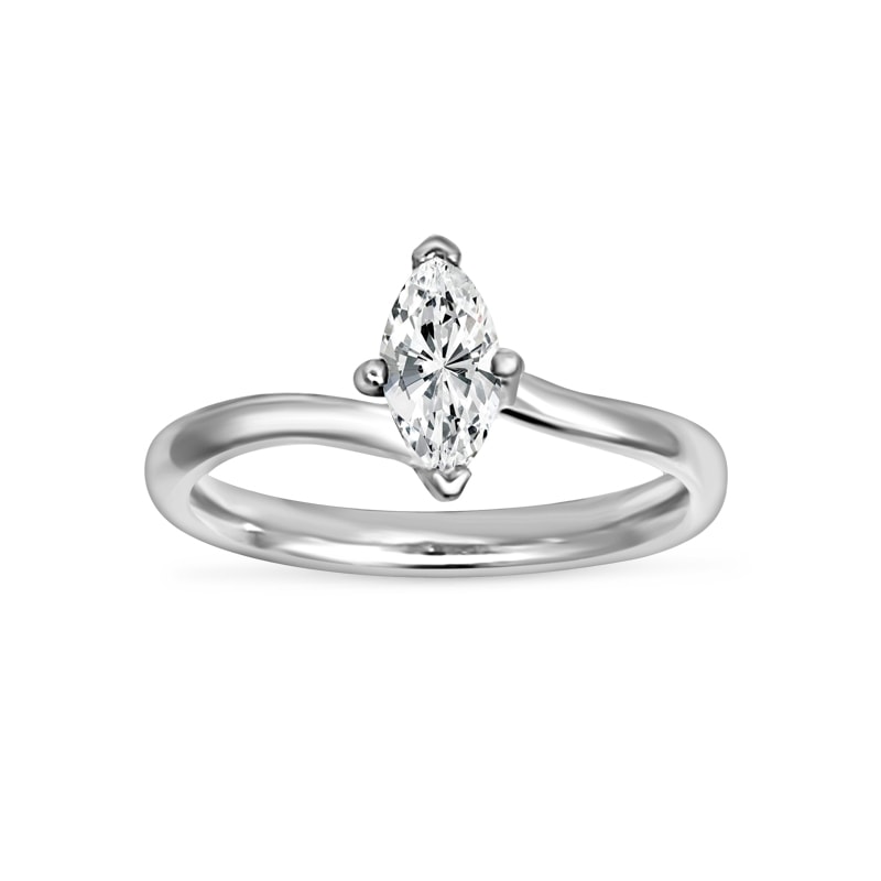 Twist Marquise Shape Lab Grown Diamond Engagement Ring view 5
