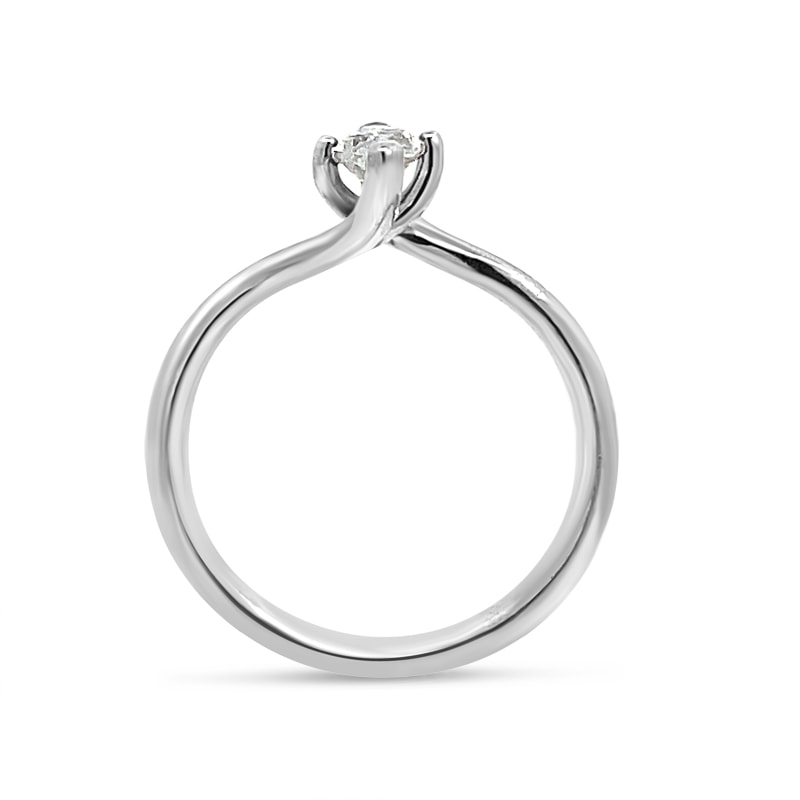 Twist Marquise Shape Lab Grown Diamond Engagement Ring view 3